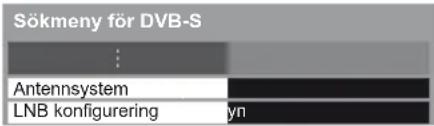 Sökmeny för DVB-S Antennsystem LNB konfigurering yn