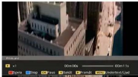 Film.avi x1 00m 00s 60m 1s Spela Stop On Paus Bakat Framat MENU Undertext/Ljud