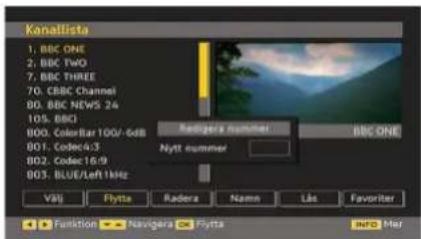 Kanallista 1. BBC ONE 2. BBC TWO 7. BBC THREE 70. CBC Channel 80. BBC NEWS 24 105. BBC 800. ColorBar 10G/-6dB 801. Codec4:3 802. Codec 16:9 803. BLUE/Left 1kHz Väli Flytta Radora Name Läs Favorite Bircjärer Nummer BBC ONE Nytt nummer Funktion Navigara Flytta info Mer