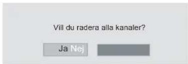 Vill du radera alla kanaler? Ja Nej
