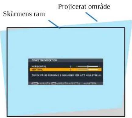 Skärmens ram Projicerat område TRAPE TURORNEXTON NORTHONTAL 0 VERTICAL 0 TAYCK PÅ 8D REFORM 1 2 BELNDER FOR ATT NELLSTILLA. ECTRAPELUTA ECTRAPELUTA PELSTTA - HUSTERA