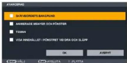 AVANCERAD SKRVBORDETS BAKGRUND ANMERADE MENYER OCK FÖNSTER TELMAN VSA PINEHÅLLET I FÖNSTRET VID DRA OCK SLÄPP OK AVRYT En: ENJ AYSLUTA 1-JLYTTA