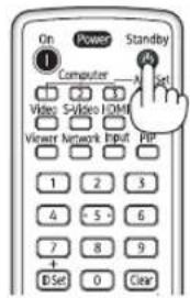 On Power Standby 1 Computer Set Video Switch HOME View Network Input PP 1 2 3 4 -5 -6 7 8 9 + D Set 0 Clear