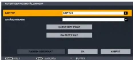 AUTENT DERIFIGOSITÄLLARIGAT EAP-TYP EAP-TLS AVÄNDÄPRAASIN KLENTERT PIGAT CA-DERTP KAT RADORA-DERTP KAT OK AYBRYT Other: Våls, 2 Other: AVSLUTA FLVYTS