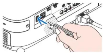 RICOH PJ WX5350N - Sätt in USB-minnesenheten i projektorns USB-port. - 1