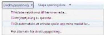 Direktupspelling Skapa spellinglista Tilåt internetikomst till hammersmeds... Tilåt fjärstyrning av spelsern... Tilåt automatiskt att enhaler opdar upp mina medialfer... For alternative for direktupspelling...