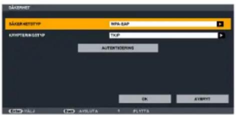 BÄKSHETSTYP MFG-SAP KMPSTERNGSTYP TKIP AUTENTIGERING OK AVERT