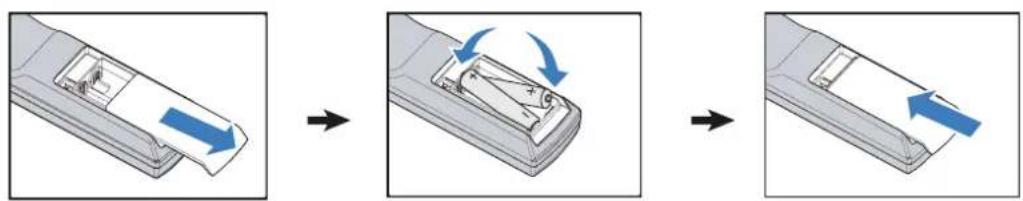 BENQ PX9600 - Setting the remote control batteries - 1