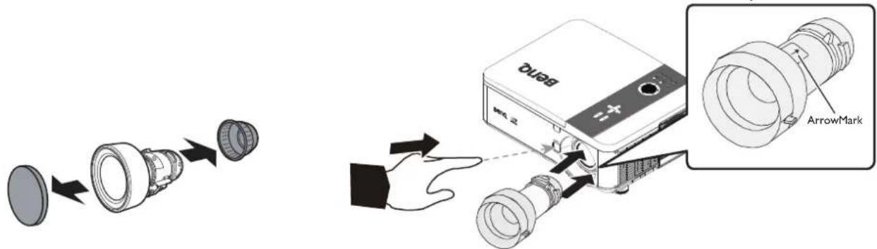 Diagram illustrating the assembly of a BAN device with labeled parts including ArrowMark and a magnified view.