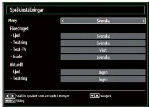 Luxor LED32LXC - Konfigurera språkpreferenser - 1