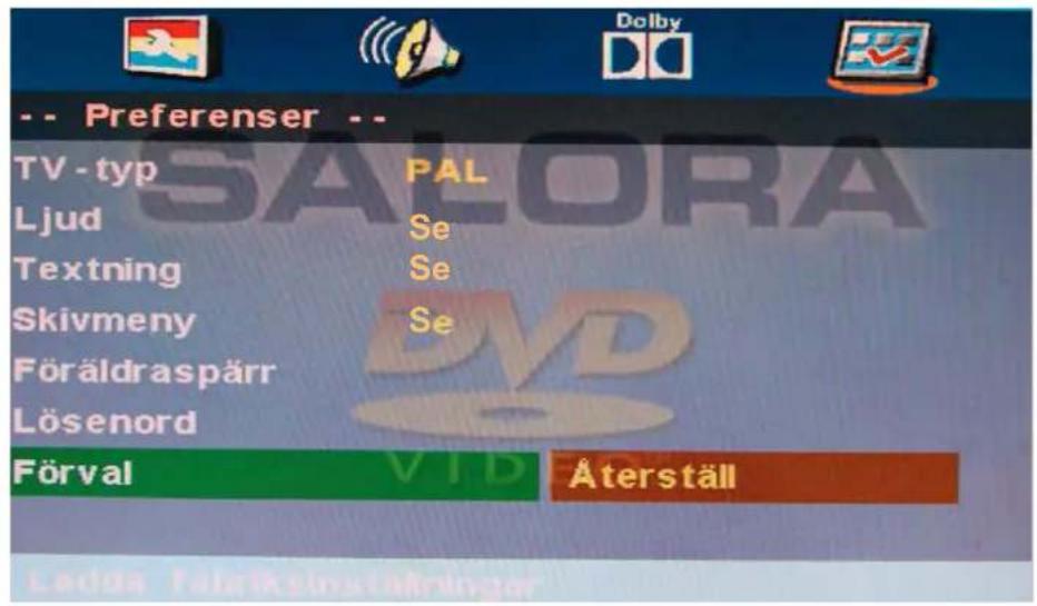 SALORA LED24SAB - Standardinställningar - 1