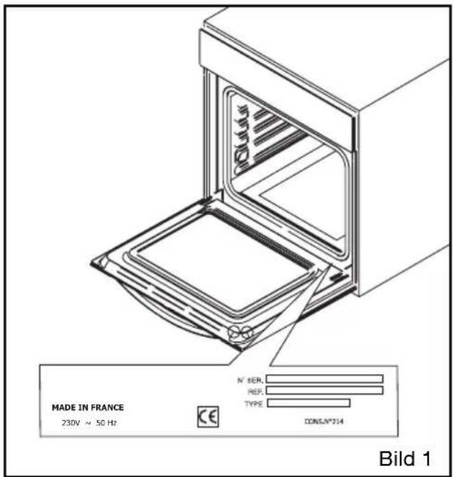 MADE IN FRANCE 230V ~ 50 Hz CE N° SER. REF. TYPE CONSLA*214 Bild 1