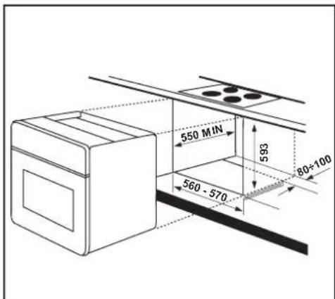 ELEKTRO HELIOS SU4200W - Mått för montering under bänkskiva - 3