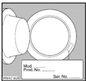 Mod. ...... Prod. No. ...... Ser. No. ...... P0042 BD
