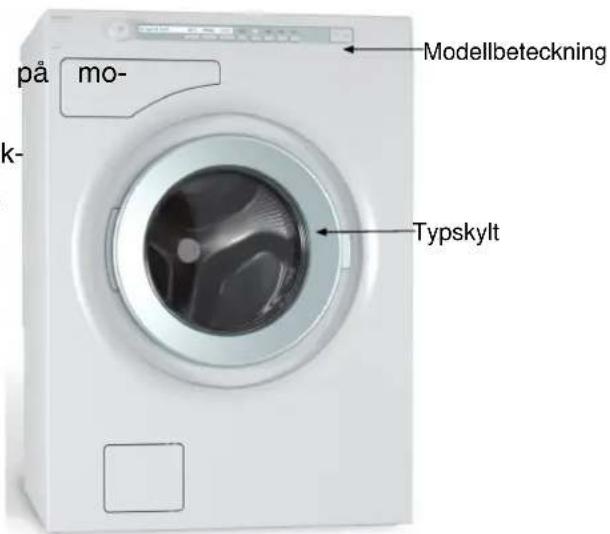 på mo- k- Modellbeteckning Typskylt