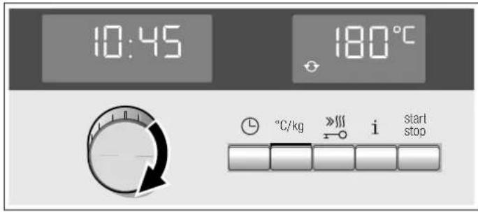 10:45 180°C °C/kg >i i start stop