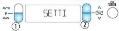 AUTO F- MAN. ① SETTI ②