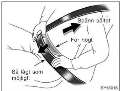Spänn bältet För högt Så lågt som möjligt. SY13016