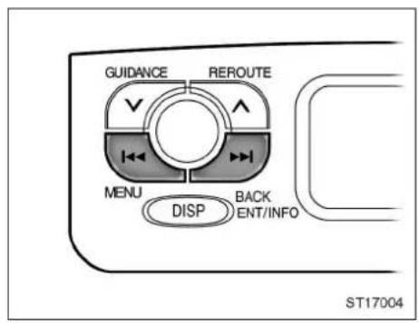 GUIDANCE REROUTE MENU DISP BACK ENT/INFO ST17004