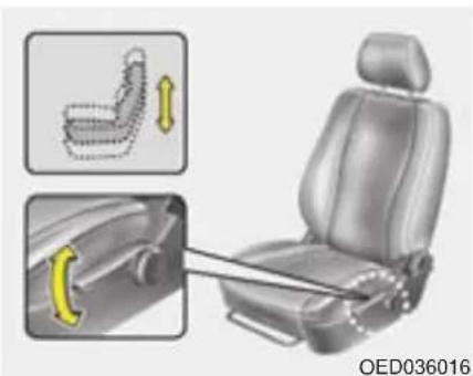 KIA Cee'd (2009) - Framsätets justering framåt/bakåt - 1