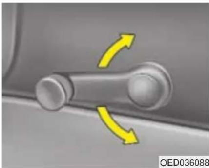 KIA Cee'd (2009) - Spärrknapp för reglagen på passagerarnas dörrar - 1
