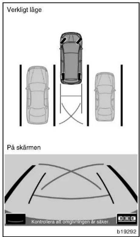 Verkligt läge På skärmen Kontrollera att omgivningen är säker. b19292
