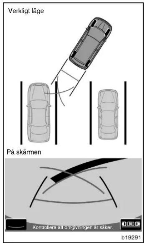 Verkligt läge På skärmen Kontrollera att omgivningen är säker. b19291