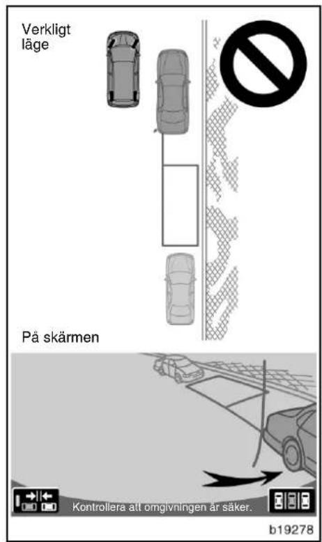 Verkligt läge På skärmen Kontrollera att omgivningen är säker. b19278