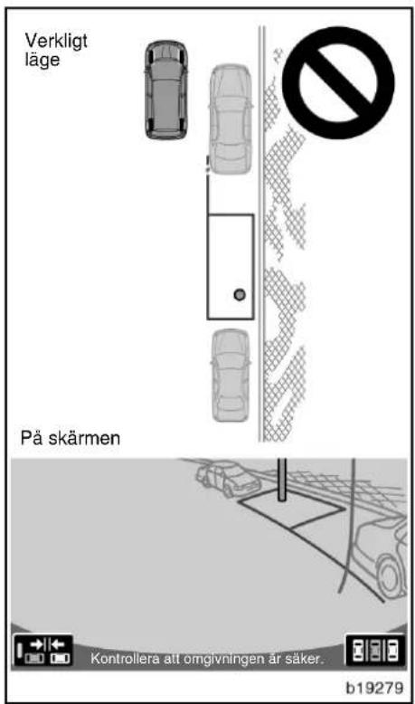 Verkligt läge På skärmen Kontrollera att omgivningen är säker. b19279