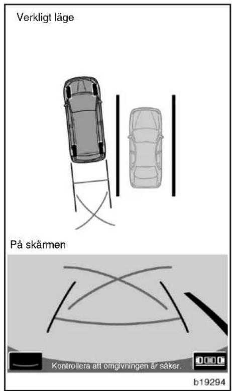 Verkligt läge På skärmen Kontrollera att omgivningen är säker. b19294