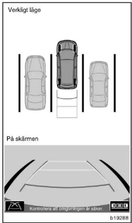 Verkligt läge På skärmen Kontrollera att omgivningen är säker. b19288