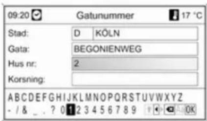 09:20 Gatanummer 17 °C Stad: D KÖLN Gata: BEGONIENWEG Hus nr: 2 Korsning: ABCDEFGHIJKLMNOPQRSTUVWXYZ - / & _ ? 01 2 3 4 5 6 7 8 9 OK
