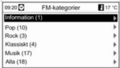 09:20 FM-kategorier 17 °C Information (1) Pop (10) > Rock (3) > Klassiskt (4) > Musik (17) > Alla (18)