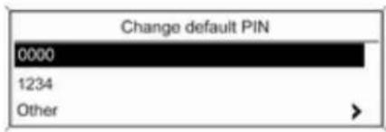 Change default PIN 0000 1234 Other >
