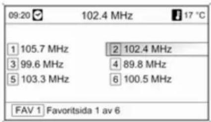 09:20 102.4 MHz 17 °C 1 105.7 MHz 2 102.4 MHz 3 99.6 MHz 4 89.8 MHz 5 103.3 MHz 6 100.5 MHz FAV 1 Favoritsida 1 av 6