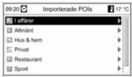 09:20 Importerade POIs 17 °C I affärer Allmänt Hus & hem Privat Restaurant Sport
