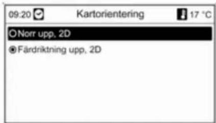 09:20 Kartorientering 17 °C ONorr upp, 2D Färdriktning upp, 2D