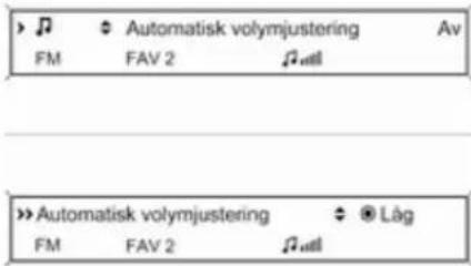 > Automatisk volymjustering Av FM FAV 2 📄 all >> Automatisk volymjustering Ⓧ Låg FM FAV 2 📄 all