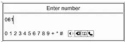 Enter number 061 0 1 2 3 4 5 6 7 8 9 + * #