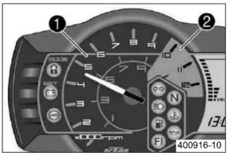 ① ② MODE 6 7 9 10 5 4 3 2 x1000rpm N D P F1 400916-10