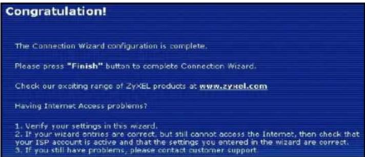 ZYXEL P-320W - Inställning av Internet-åtkomst slutförd - 1