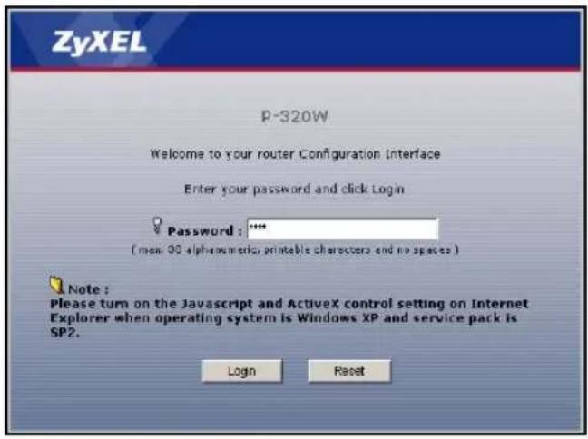 ZYXEL P-320W - Åtkomst till webbkonfigurator - 2