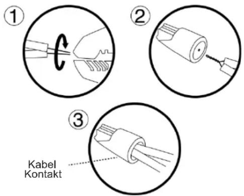 ① ② ③ Kabel Kontakt