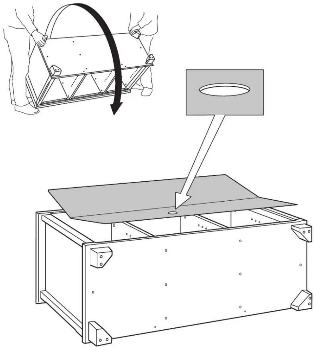 Technical diagram illustrating a mechanical assembly with labeled components and directional arrows indicating motion or force.