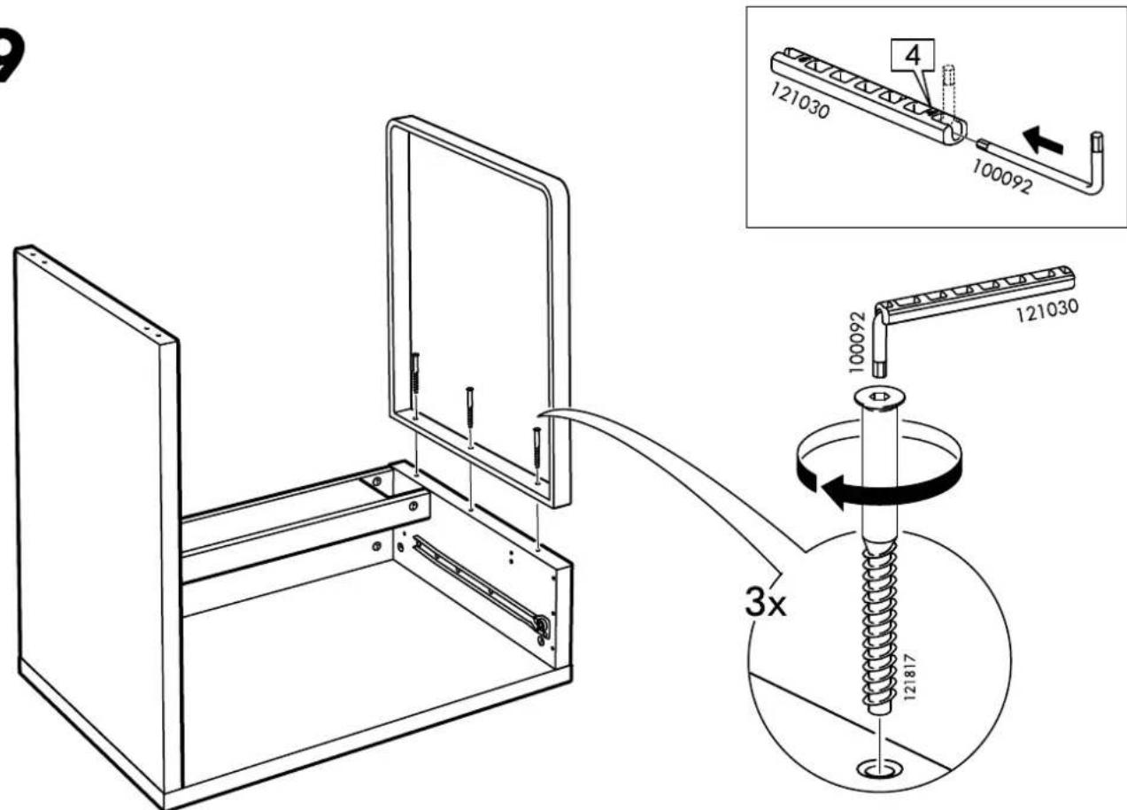 Technical diagram showing assembly of a mechanical component with labeled parts and a 3x magnified view of the assembly.