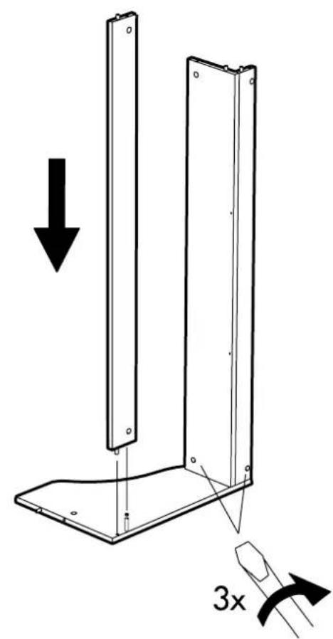 Technical diagram showing a structural change with an arrow indicating direction and a 3x increase symbol.