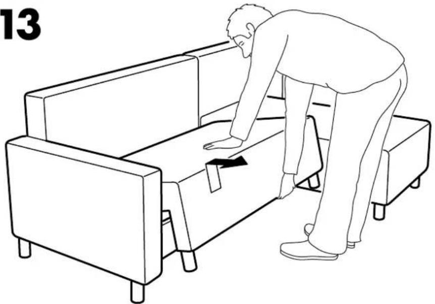 Line drawing of a person bending over a chair on a bench, no text or symbols present