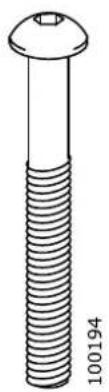 Technical line drawing of a bolt with threaded body and cap (no text or symbols)
