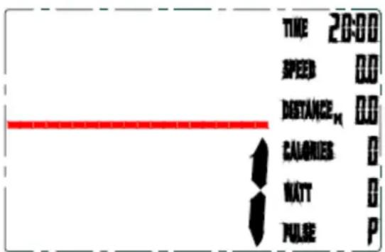 TIME 2000 SPEED 0.0 DISTANCE M 0.0 CALORIES 0 WATT 0 PULSE P