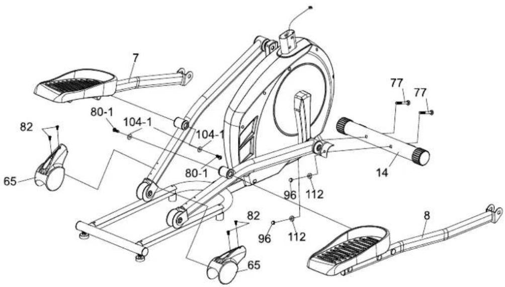 Master C315 - STEG 1 Främre Stödben och Pedalarm - 1